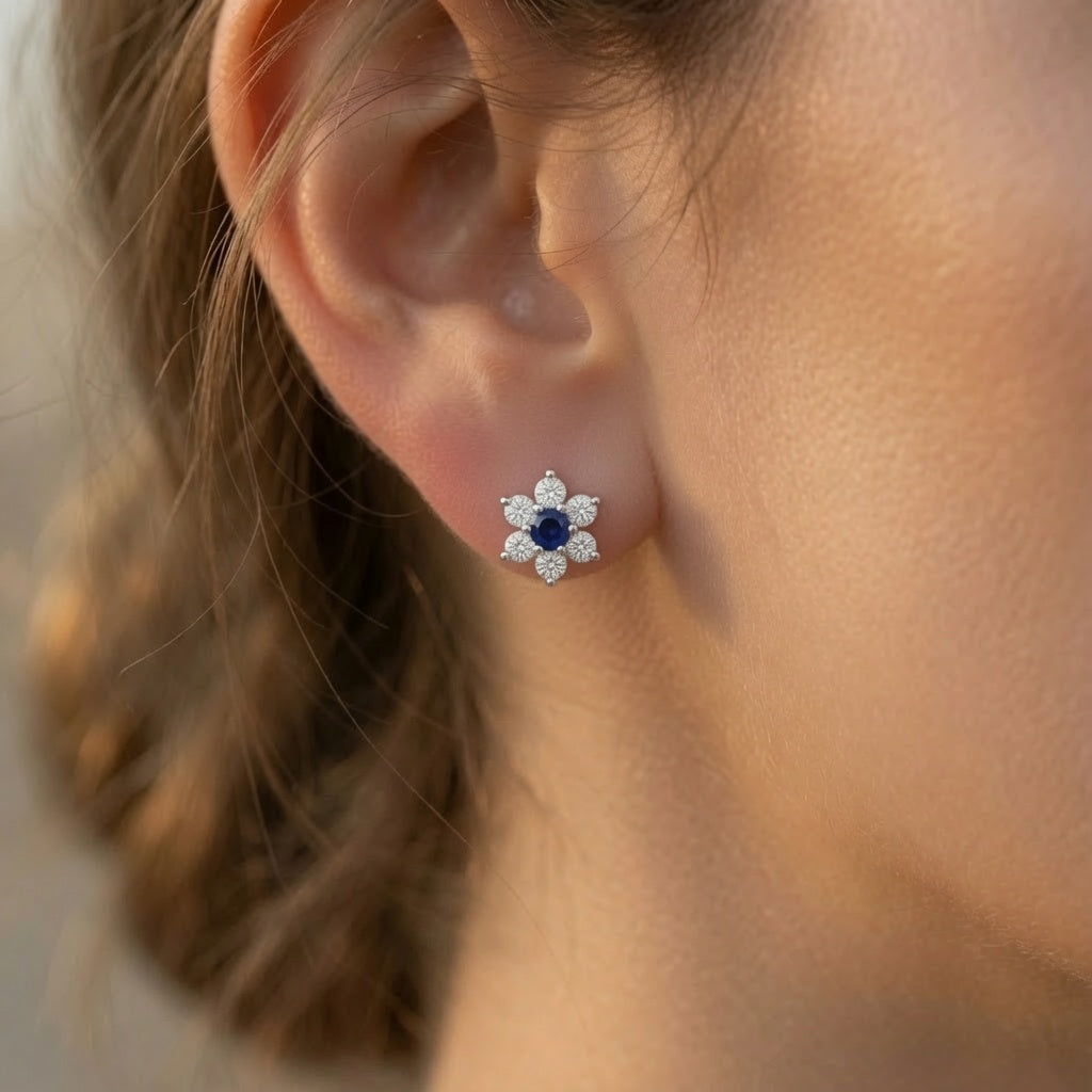 Starflower Studs – close-up detail | 925 Sterling Silver Jewelry by Cilhouette