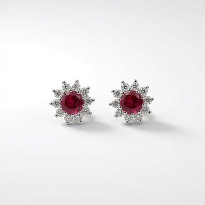 Sunburst Halo Studs | 925 Sterling Silver Jewelry by Cilhouette
