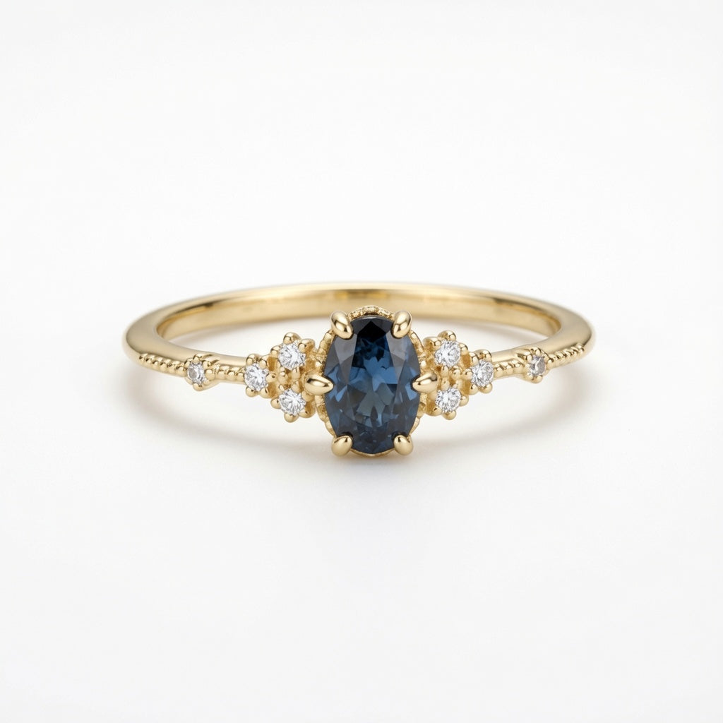 Twilight Bloom Ring – front view | 925 Sterling Silver Jewelry by Cilhouette