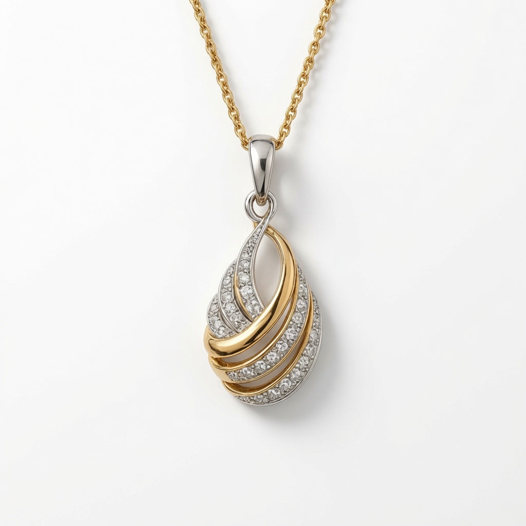 Two-Tone Cascade Pendant | 925 Sterling Silver Jewelry by Cilhouette