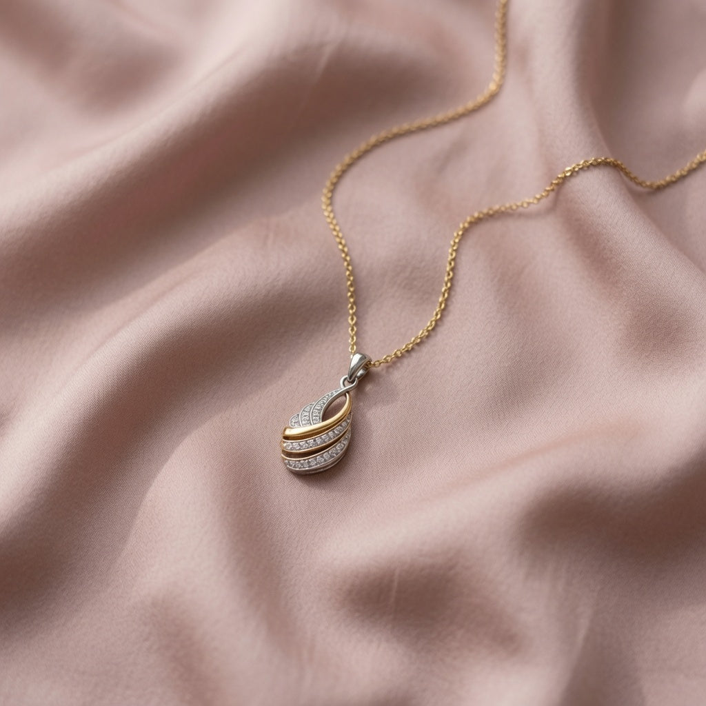 Two-Tone Cascade Pendant | 925 Sterling Silver Jewelry by Cilhouette
