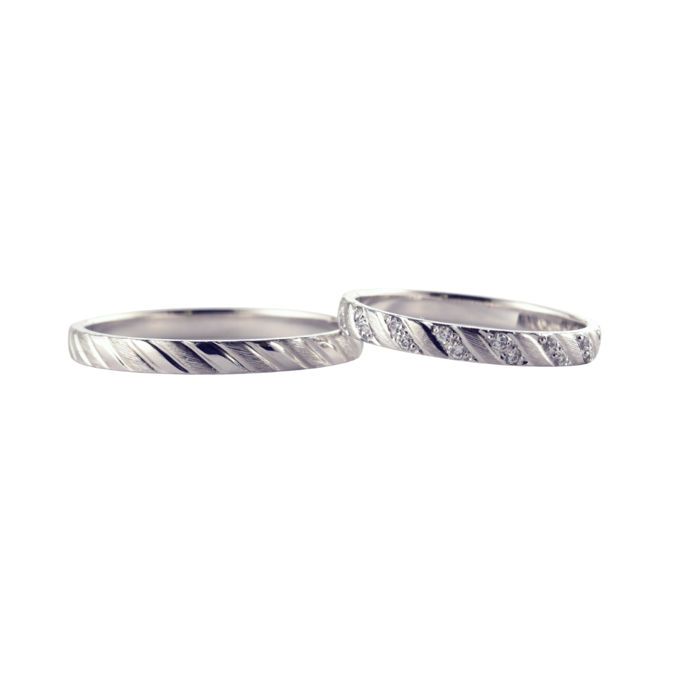 Frostline Etched Band | Minimal Textured Silver Ring