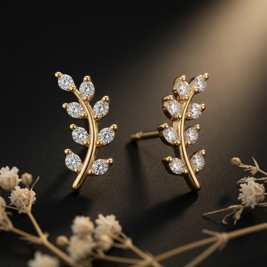 Vine Leaf Climbers – styled flat lay | 925 Sterling Silver Jewelry by Cilhouette
