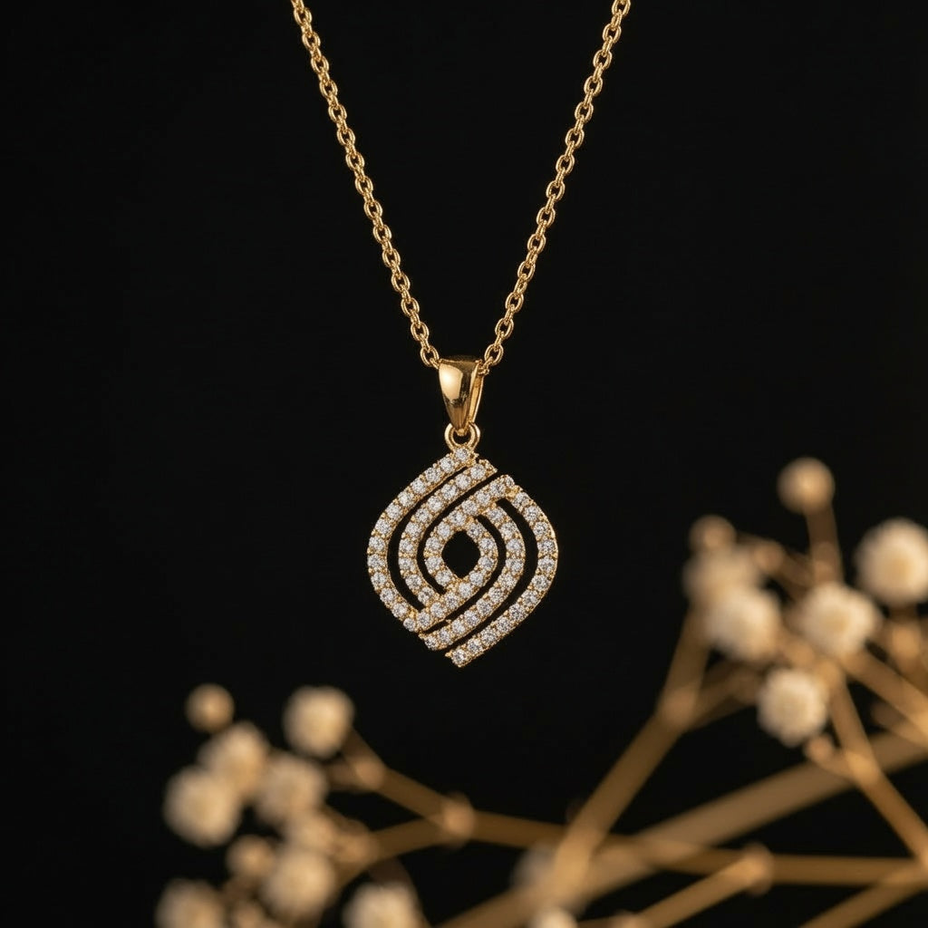 Vortex Pave Pendant – on black background | 925 Sterling Silver Jewelry by Cilhouette