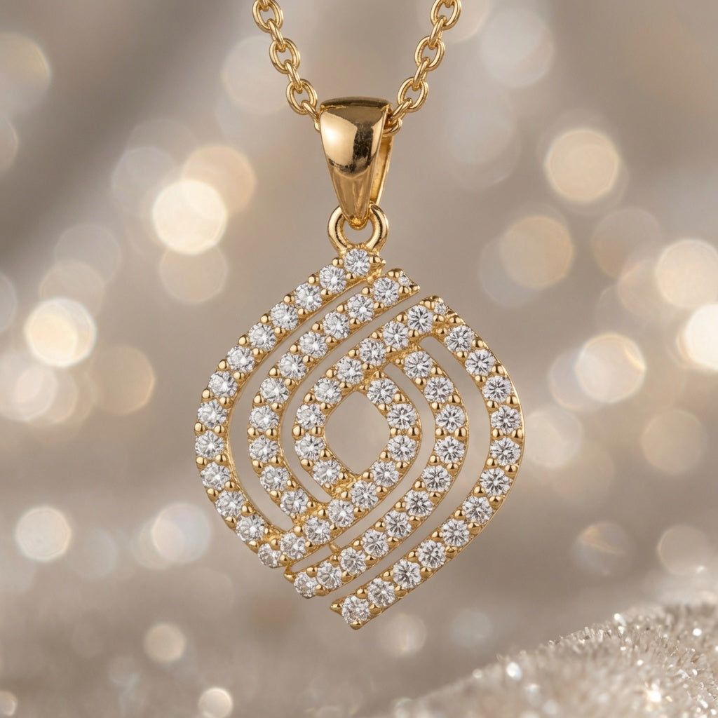 Vortex Pave Pendant – close-up detail | 925 Sterling Silver Jewelry by Cilhouette