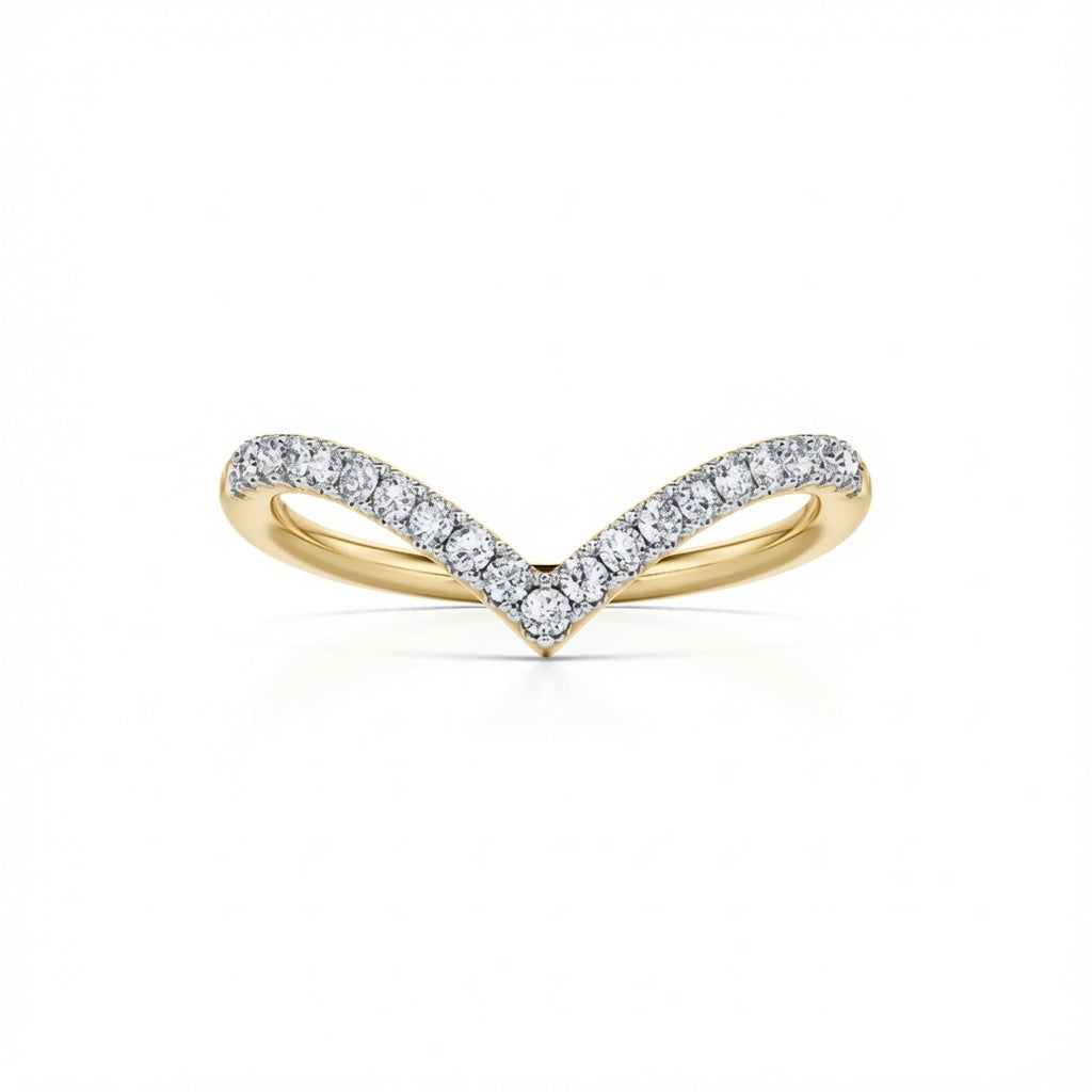Wishbone Pavé Ring – gold-plated | 925 Sterling Silver Jewelry by Cilhouette