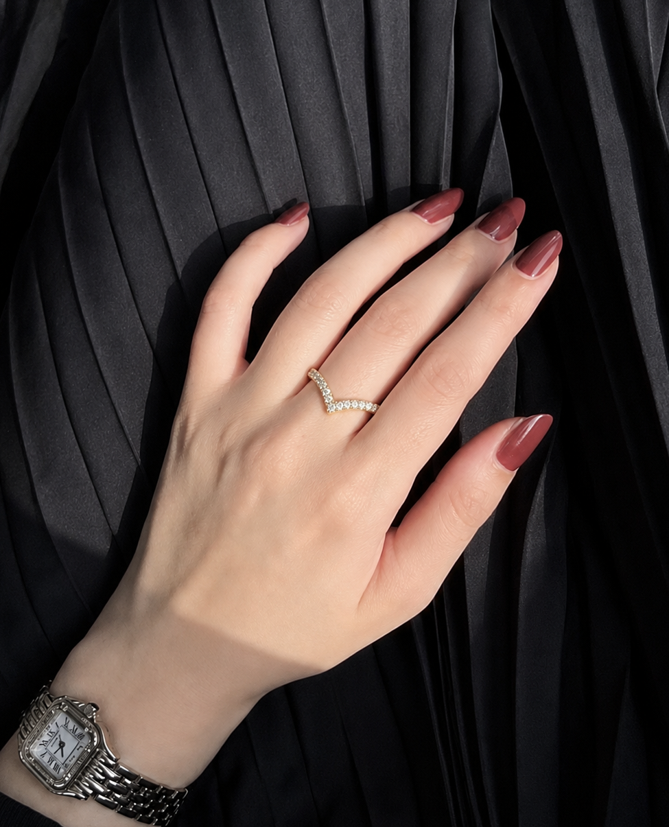 Wishbone Pavé Ring