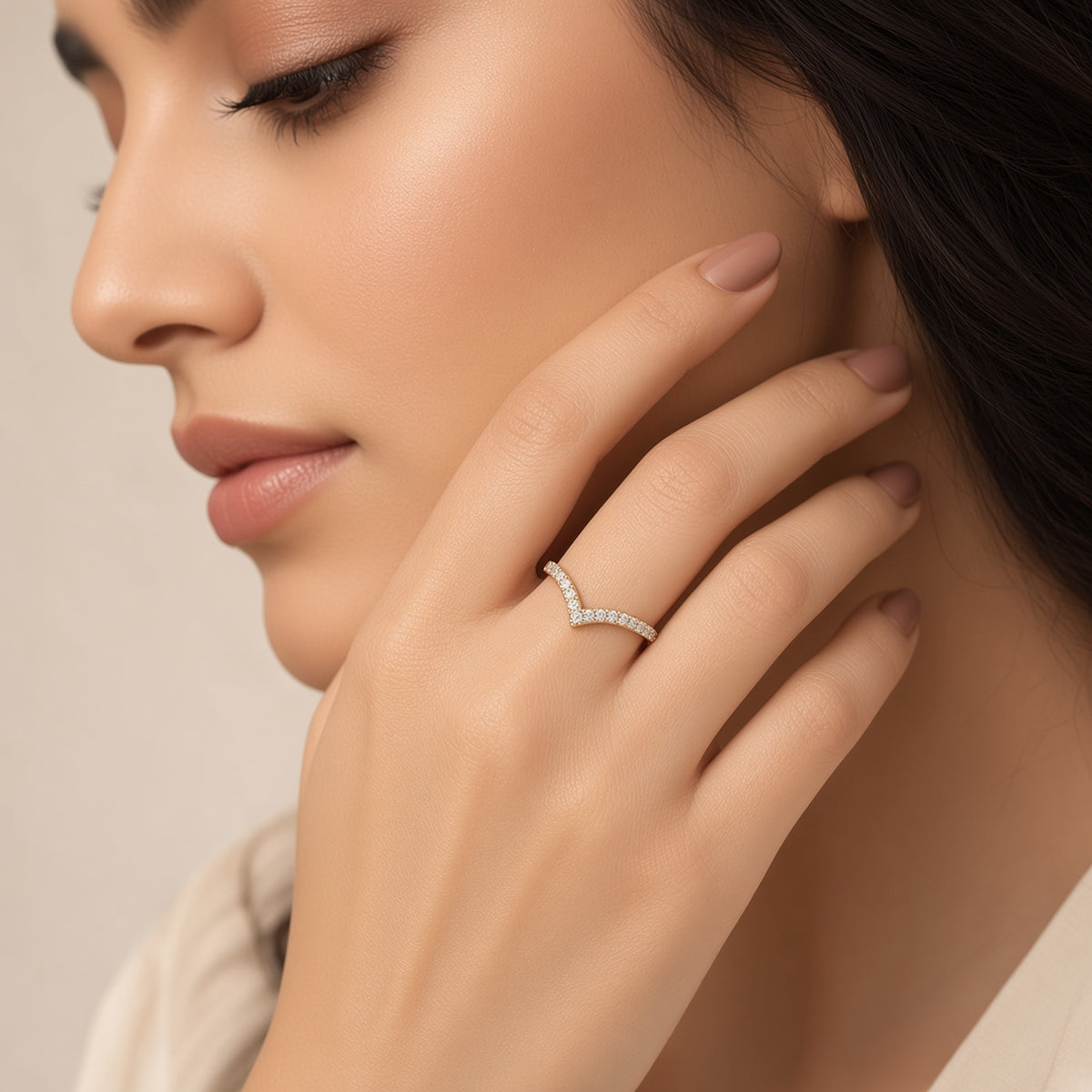 Wishbone Pavé Ring