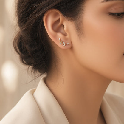 sprig-ear-climbers – gold-plated | 925 Sterling Silver Jewelry by Cilhouette