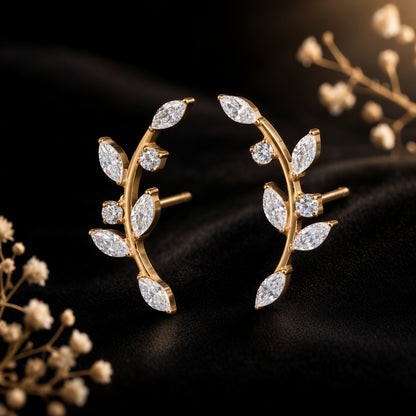 sprig-ear-climbers – gold-plated | 925 Sterling Silver Jewelry by Cilhouette