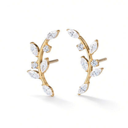 sprig-ear-climbers – gold-plated | 925 Sterling Silver Jewelry by Cilhouette