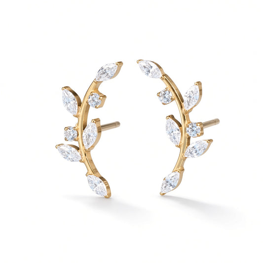 sprig-ear-climbers – gold-plated | 925 Sterling Silver Jewelry by Cilhouette
