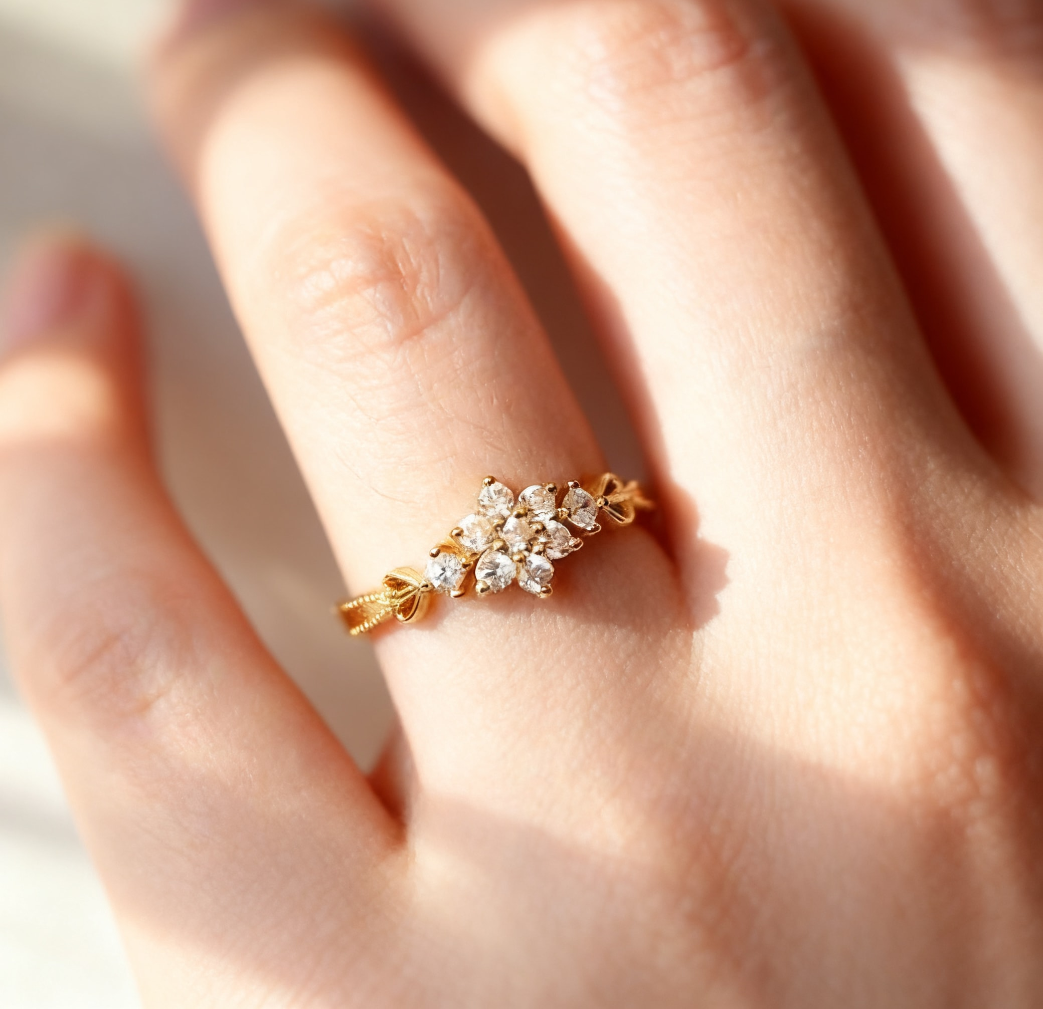 Sunlit Petal Ring